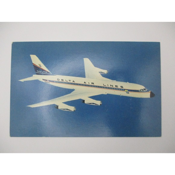 Vintage Delta Air Lines Convair 880 Jetliner Postcard Unposted Aviation History